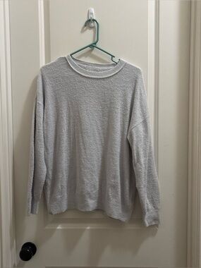 Barefoot Dreams Women's M CozyChic Gray Crew Neck Chunky-Knit Pullover Sweater